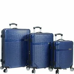 Dejuno Luna Lightweight 3-Piece Hardside Spinner Luggage Set, Blue, One Size