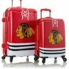 Heys America NHL Officially Licensed Wheeled Luggage (Chicago Blackhawks, 2PC Set (21/26-Inch))