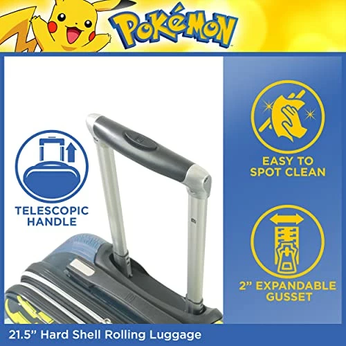 Ful Pokemon Pikachu 21 Inch Rolling Luggage, Hardshell Carry On Suitcase With Wheels, Multicolor (FBML0001-998) 6 Ful Pokemon Pikachu 21 Inch Rolling Luggage, Hardshell Carry On Suitcase With Wheels, Multicolor (FBML0001-998) - Image 4