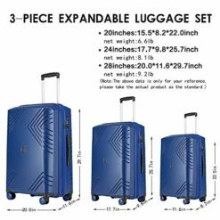 GinzaTravel Anti-scratch PP Material Never Breakage Widened And Thickened Large Capacity Luggage 3 Piece Sets 8-wheel Spinner Luggage Sets Expandable（all 20 24 28) -TRAVELPRO Sales 51zI8TcyQBL