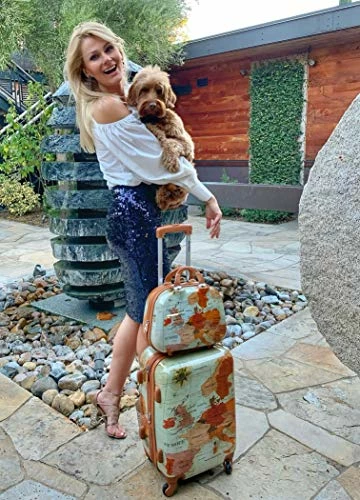 World Traveler Europe 2-Piece Carry-On Spinner Luggage Set With TSA Lock, Brown, One_Size 4 World Traveler Europe 2-Piece Carry-On Spinner Luggage Set With TSA Lock, Brown, One_Size - Image 2