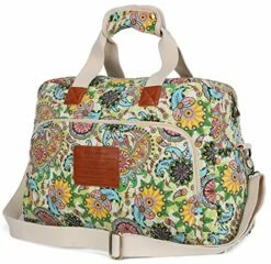 Malirona Canvas Overnight Bag Women Weekender Bag Carry On Travel Duffel Bag Floral Design (Flower) -TRAVELPRO Sales 61YrKoiPCAL