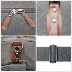 Oflamn Large Duffle Bag Canvas Leather Weekender Overnight Travel Carry On Tote Bag With Shoe Compartment And Toiletry Bag (Grey) -TRAVELPRO Sales 61 nGCJt0KL