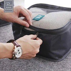 6 Set Packing Cubes Travel Luggage Organizer Waterproof Mesh Lightweight Suitcase Storage Bag Clothing Laundry Bag Shoe Bag (Grey) -TRAVELPRO Sales 61i94T3HLJL