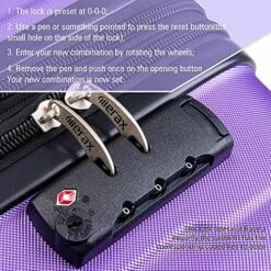 Expandable ABS Durable Suitcase 3 Piece Luggage Sets Lightweight With Double Wheels TSA Lock Spinner, Unisex Adults Teens Home Outddor Carry On Luggage (Purple 20/24/28 Inch) -TRAVELPRO Sales 61kmN28tysS