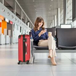 Goplus 3Pcs Luggage Set, Hardside Travel Rolling Suitcase, 20/24/28 Rolling Luggage Upright, Hardshell Spinner Luggage Set With Telescoping Handle, Coded Lock Travel Trolley Case (Wine) -TRAVELPRO Sales 61pr4uMV 2B 2BL