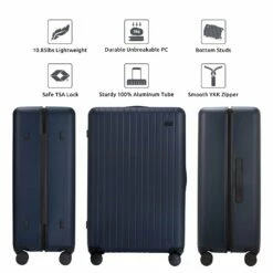 GoPenguin Hardside Luggage With Spinner Wheels, Medium 26 Inch Rolling Checked Suitcase PC Lightweight Blue 14 GoPenguin Hardside Luggage With Spinner Wheels, Medium 26 Inch Rolling Checked Suitcase PC Lightweight Blue -TRAVELPRO Sales 61vyP1SqfhL
