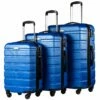 COOLIFE Luggage 3 Piece Set Suitcase Spinner Hardshell Lightweight TSA Lock (Blue)
