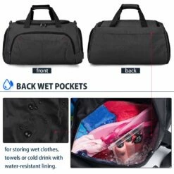 Gym Duffle Bag Waterproof Large Sports Bags Travel Duffel Bags With Shoes Compartment Weekender Overnight Bag Men Women 40L Black -TRAVELPRO Sales 71NtR28w6CL