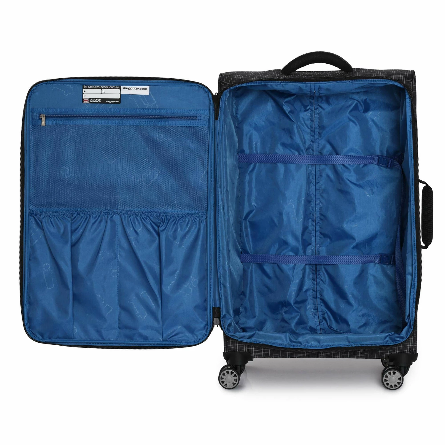 It Luggage 26.8" Stitched Squares Lightweight Case, Aqua Blue 8 It Luggage 26.8" Stitched Squares Lightweight Case, Aqua Blue - Image 6