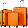 COOLIFE Luggage 3 Piece Set Suitcase Spinner Hardshell Lightweight TSA Lock (Orange) 1 COOLIFE Luggage 3 Piece Set Suitcase Spinner Hardshell Lightweight TSA Lock (Orange) -TRAVELPRO Sales 819xX GWS5L
