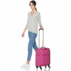 AmazonBasics Lightweight Luggage, Softside Spinner Travel Suitcase With Wheels - 22 Inch, Pink -TRAVELPRO Sales 81KMTJgW0GL