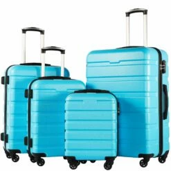COOLIFE Luggage 4 Piece Set Suitcase Spinner Hardshell Lightweight TSA Lock (Family Set-Sky Blue) -TRAVELPRO Sales 81h6GsLgXEL