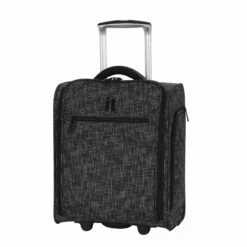 It Luggage 17.1" Stitched Squares 2 Wheel Underseat Tote, Black