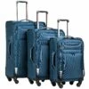 Coolife Luggage 3 Piece Set Suitcase Spinner Softshell Lightweight (blue+sliver)