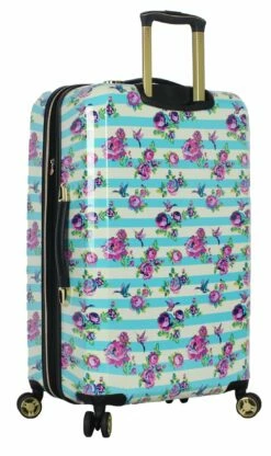 Betsey Johnson 26 Inch Checked Luggage Collection - Expandable Scratch Resistant (ABS + PC) Hardside Suitcase - Designer Lightweight Bag With 8-Rolling Spinner Wheels (Stripe Floral Hummingbird) -TRAVELPRO Sales 81sWSd9 ogL