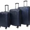 Kenneth Cole Reaction Renegade 3-Piece Lightweight Hardside Expandable 8-Wheel Spinner Travel Luggage Set: 20" Carry-on, 24", 28" Suitcases, Navy