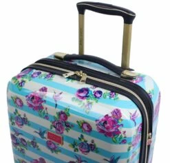 Betsey Johnson 26 Inch Checked Luggage Collection - Expandable Scratch Resistant (ABS + PC) Hardside Suitcase - Designer Lightweight Bag With 8-Rolling Spinner Wheels (Stripe Floral Hummingbird) -TRAVELPRO Sales 91fDjbqzH L