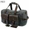 Man Vintage Military Travel Duffel Bag Multi-Pocket Canvas Overnight Bag Leather Weekend Carry On -TRAVELPRO Sales product image 842277432