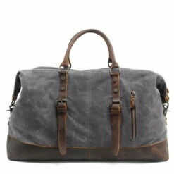 Waterproof Duffel Bag Men Canvas Carry On Weekend Bags Vintage Military Shoulder Handbag Leather 10 Waterproof Duffel Bag Men Canvas Carry On Weekend Bags Vintage Military Shoulder Handbag Leather -TRAVELPRO Sales product image 866425719